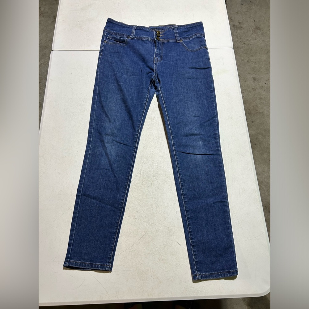 Morph Pillow Skinny Jeans Womens Sz 11 Blue Pockets High Rise Stretch